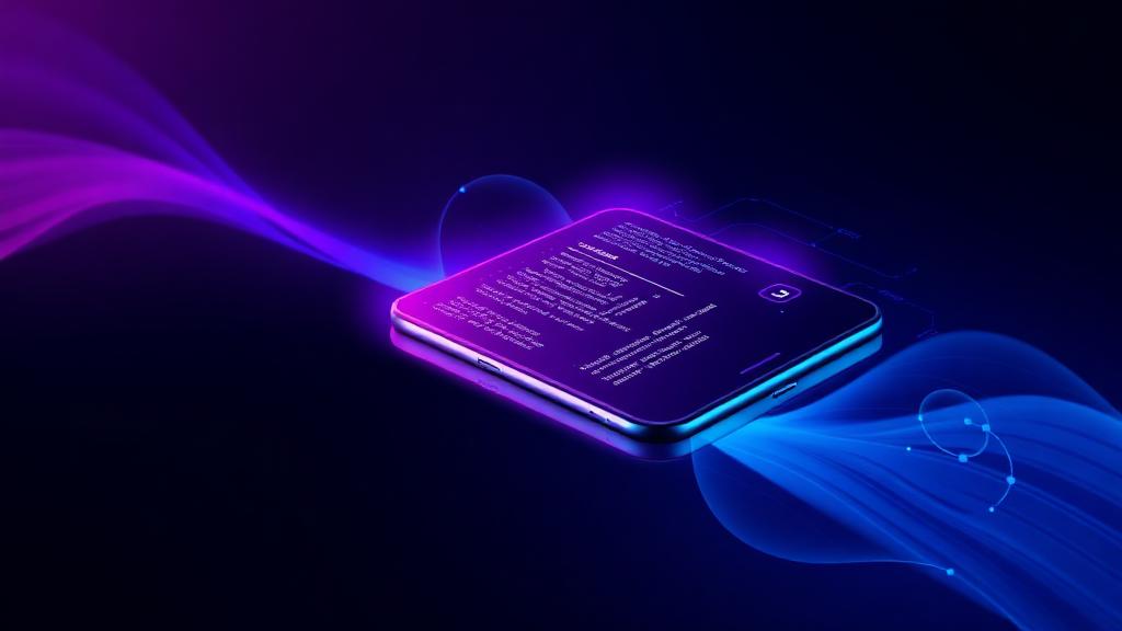 Smartphone com código flutuante